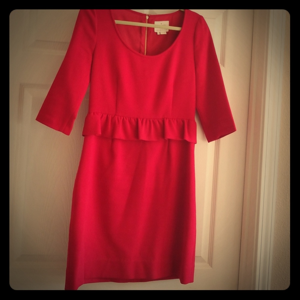 Kate Spade cherry red peplum dress